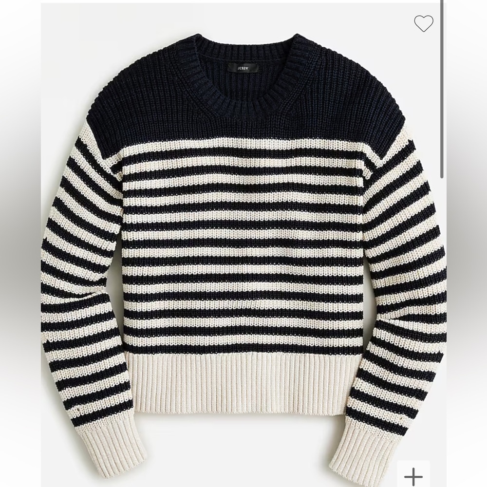 Jcrew Oversized crewneck sweater in stripe